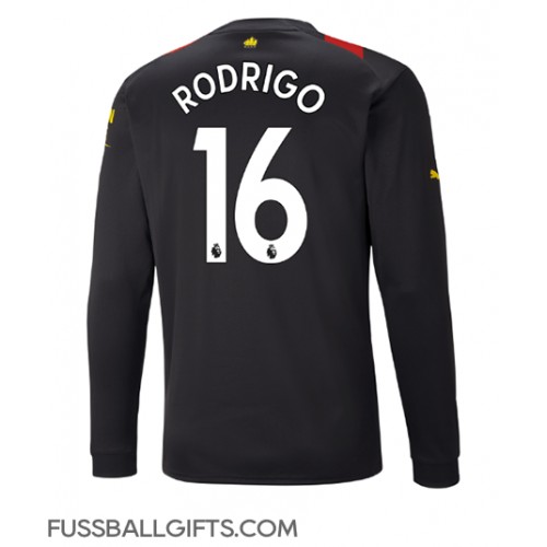 Manchester City Rodri Hernandez #16 Fußballbekleidung Auswärtstrikot 2022-23 Langarm
